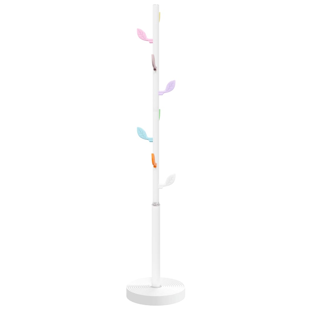 vidaXL Stojący wieszak na płaszcze, biały, 172 cm, malowane żelazo