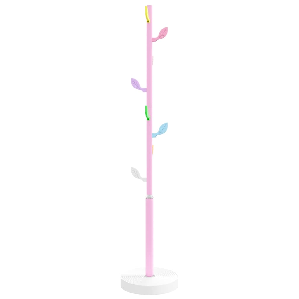 vidaXL Stojący wieszak na płaszcze, różowy, 172 cm, malowane żelazo