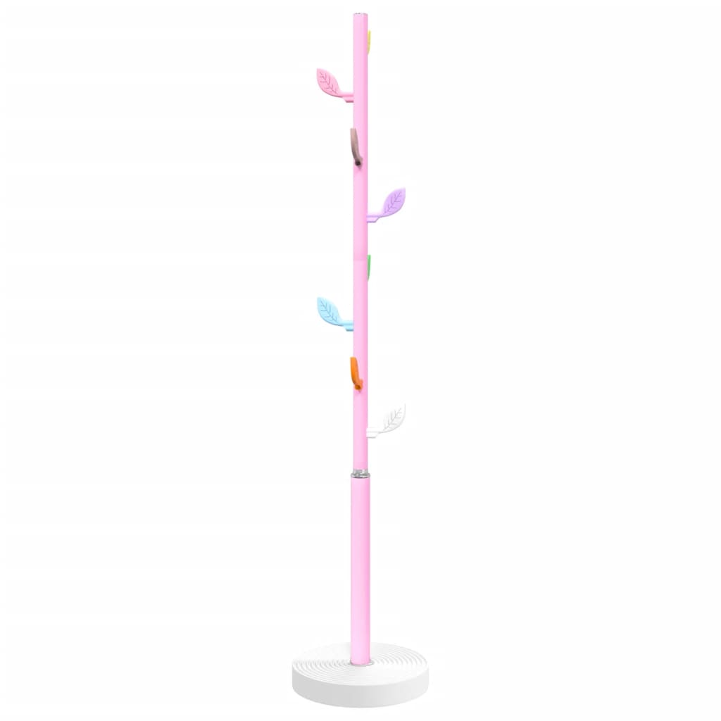 vidaXL Stojący wieszak na płaszcze, różowy, 172 cm, malowane żelazo