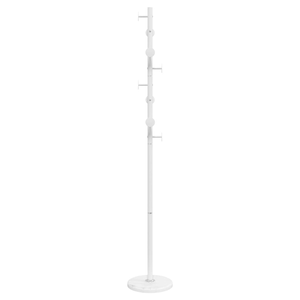 vidaXL Stojący wieszak na płaszcze, biały, 176 cm, malowane żelazo
