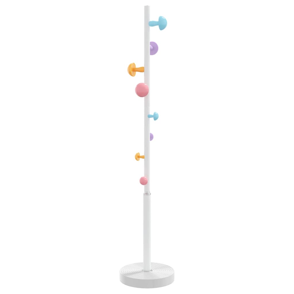 vidaXL Stojący wieszak na płaszcze, biały, 172 cm, malowane żelazo