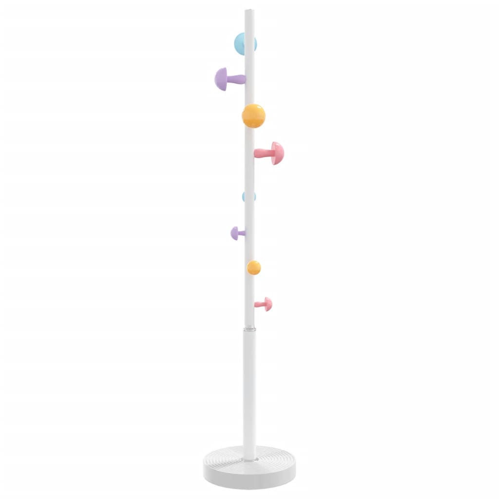 vidaXL Stojący wieszak na płaszcze, biały, 172 cm, malowane żelazo