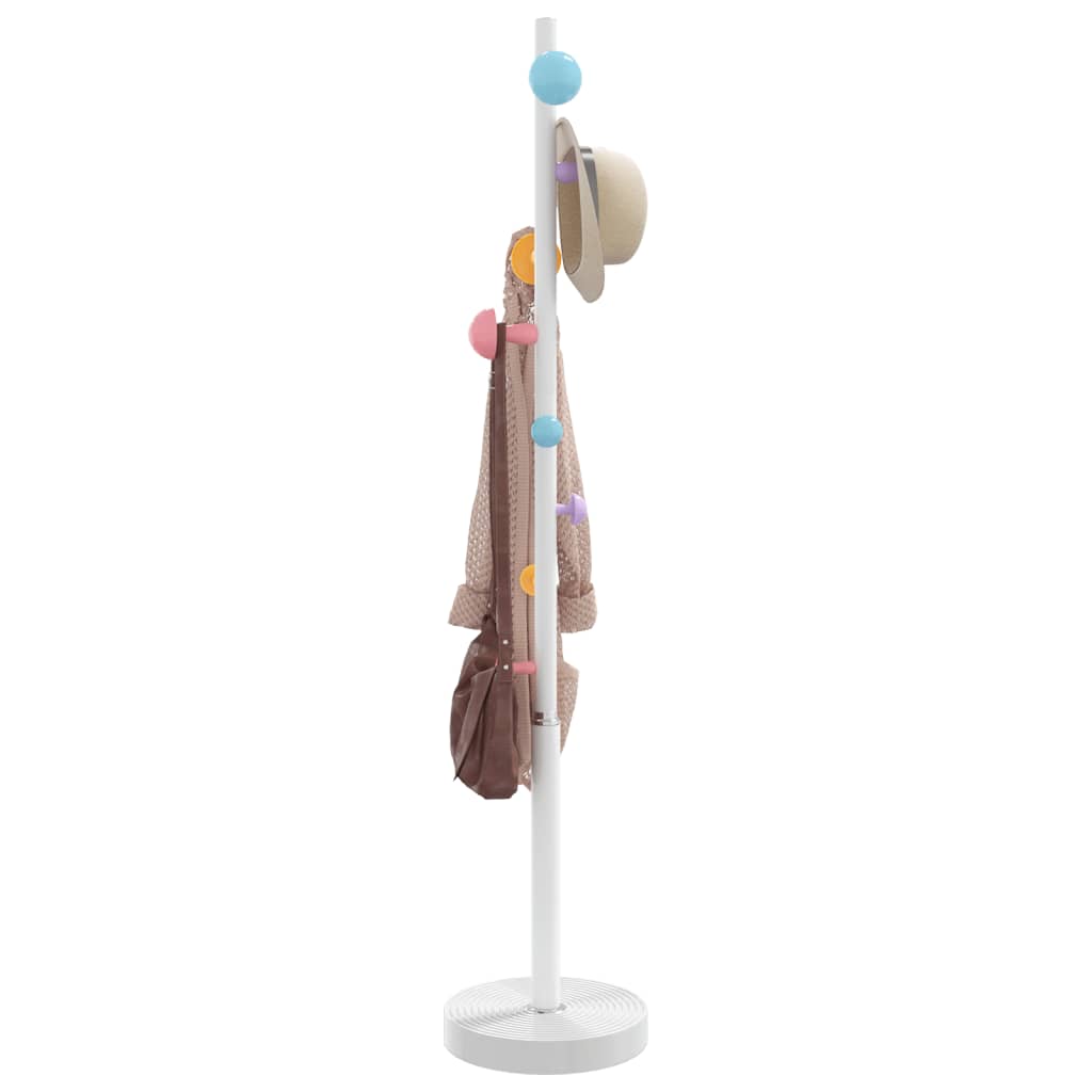 vidaXL Stojący wieszak na płaszcze, biały, 172 cm, malowane żelazo