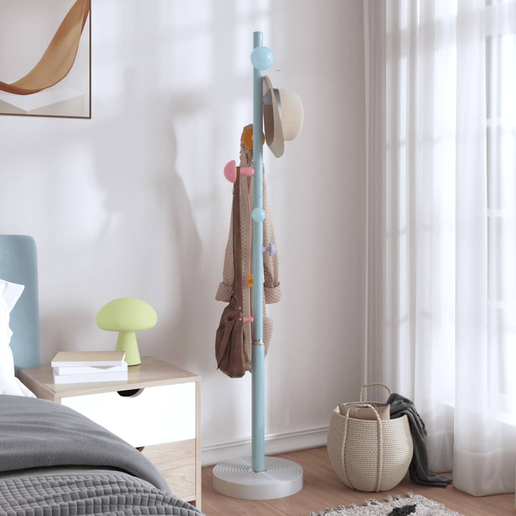 vidaXL Stojący wieszak na płaszcze, niebieski, 172 cm, malowane żelazo
