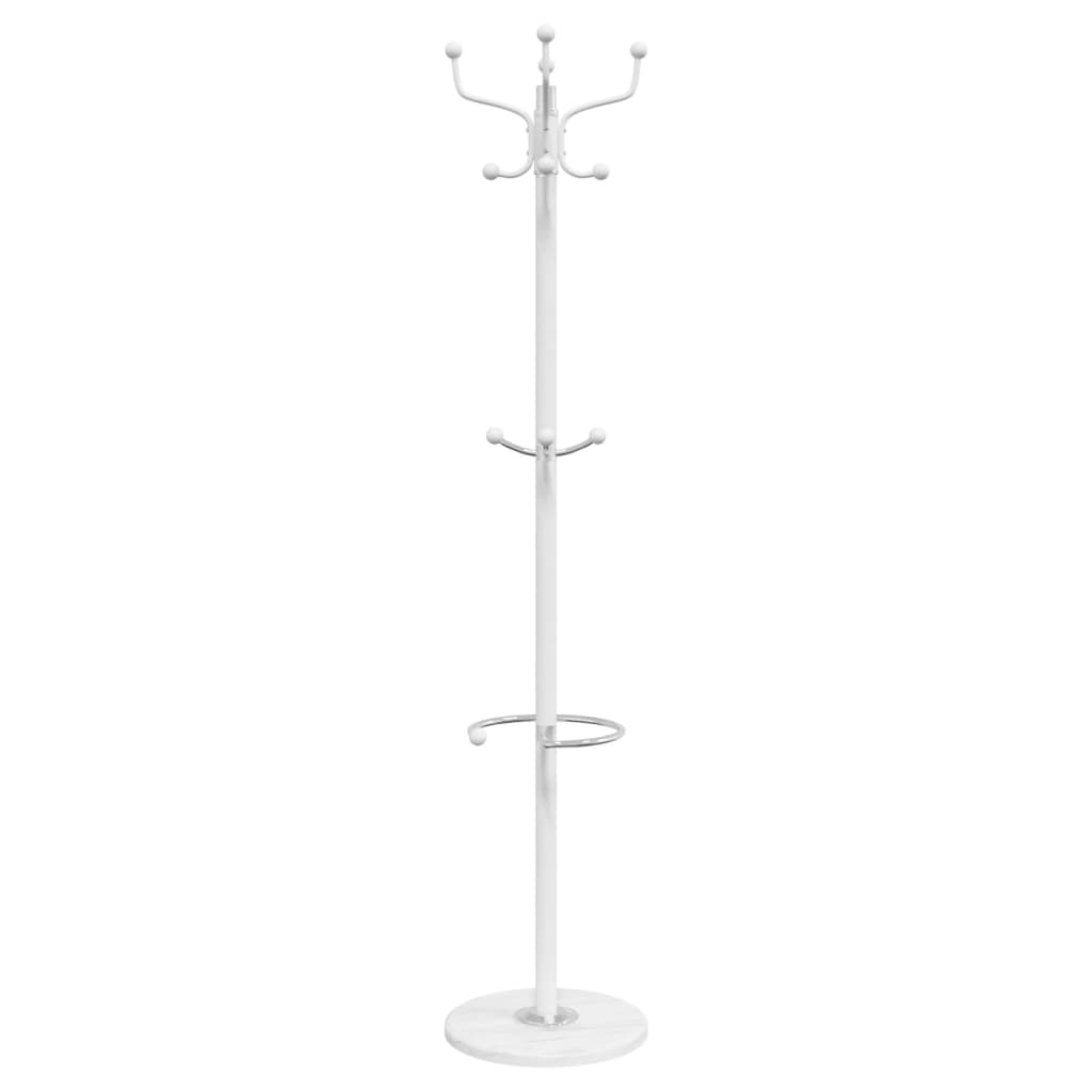 vidaXL Stojący wieszak na płaszcze, biały, 180 cm, malowane żelazo