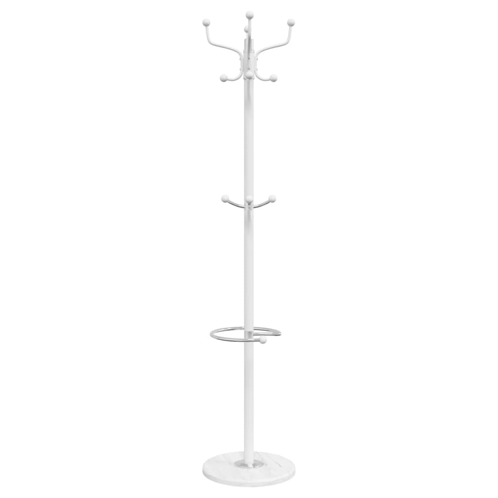 vidaXL Stojący wieszak na płaszcze, biały, 180 cm, malowane żelazo