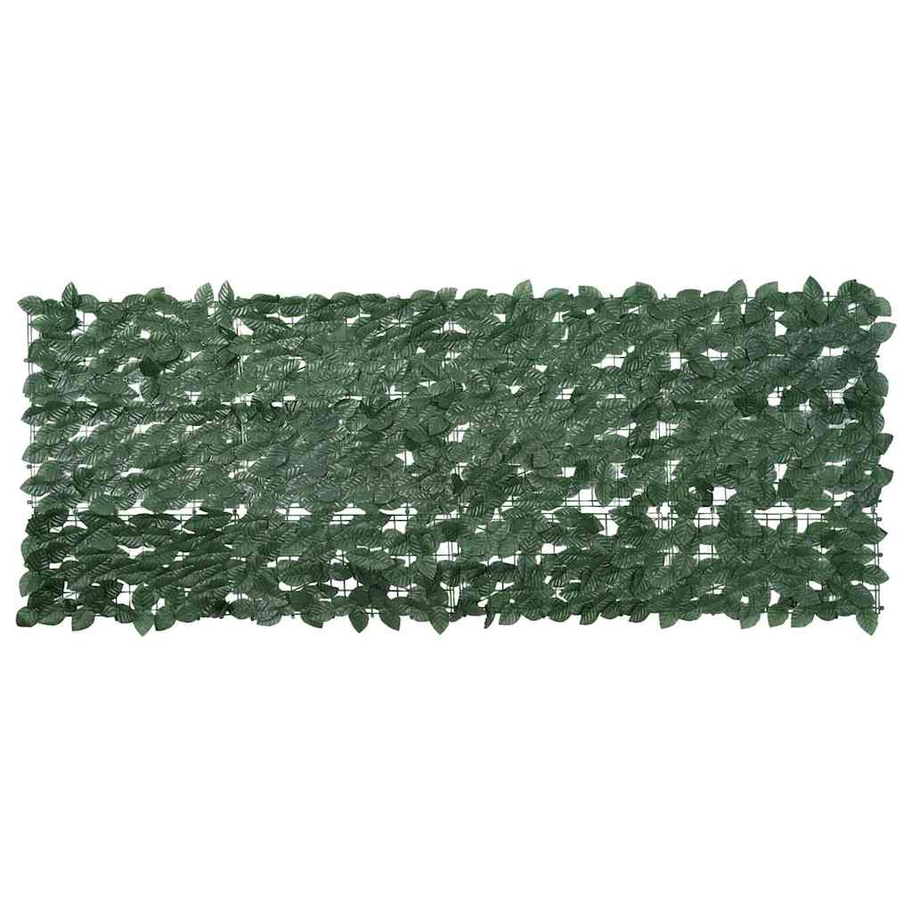 vidaXL Osłona balkonowa, ciemnozielone liście, 200x75 cm