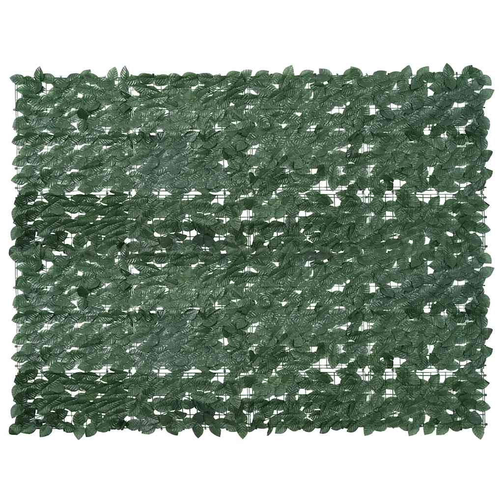 vidaXL Parawan balkonowy, ciemnozielone liście, 200x150 cm