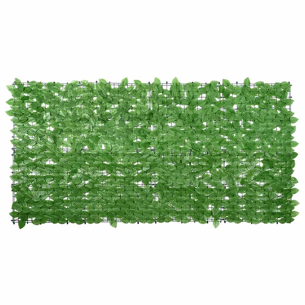 vidaXL Parawan balkonowy, zielone liście, 200x100 cm