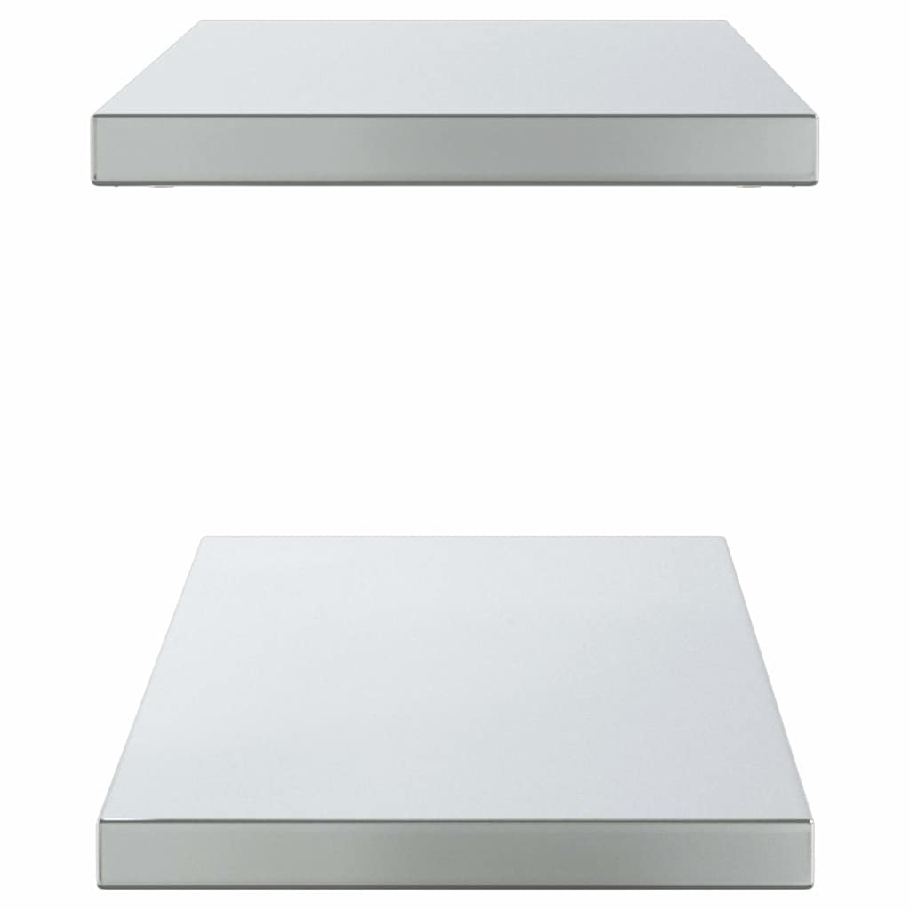 vidaXL Półki ścienne, 2 szt., 100x30 cm, srebrna stal nierdzewna