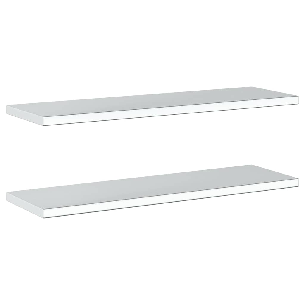 vidaXL Półki ścienne, 2 szt., 100x30 cm, srebrna stal nierdzewna
