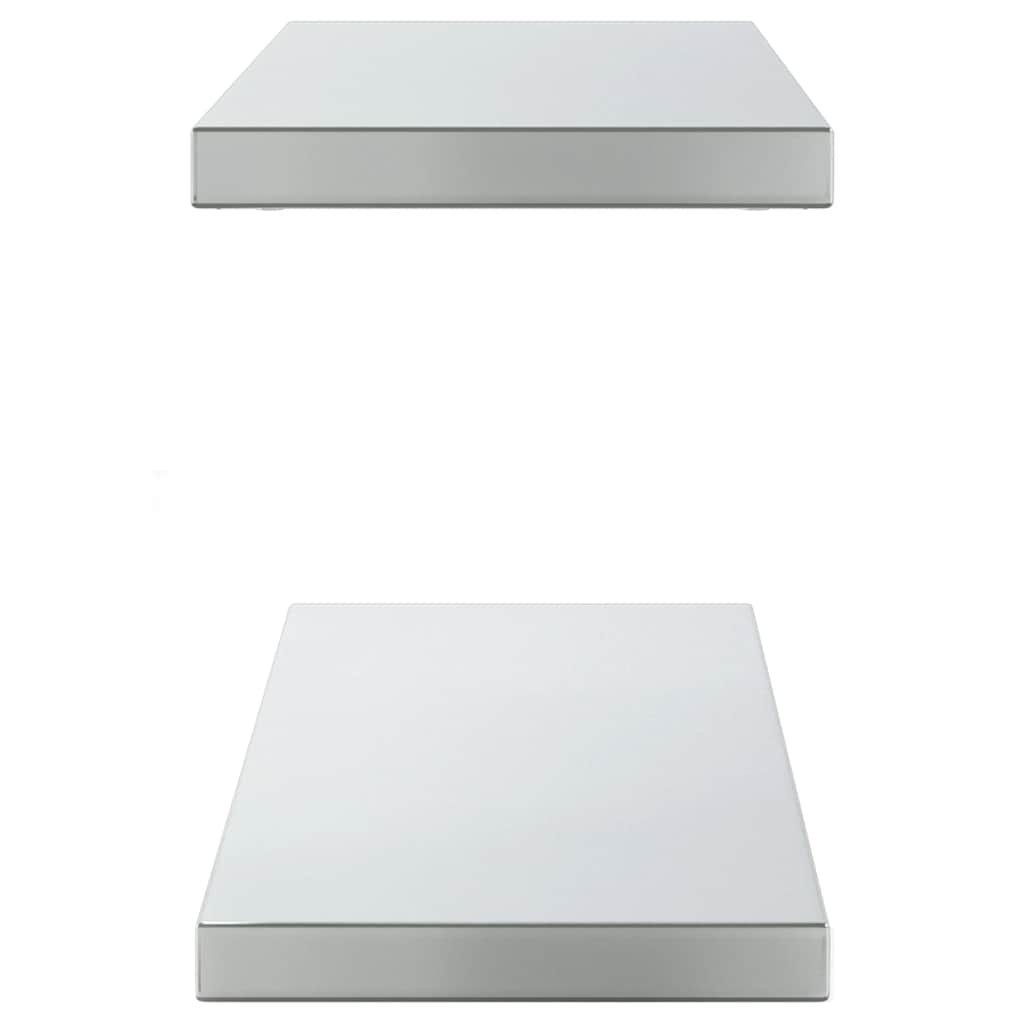 vidaXL Półki ścienne, 2 szt., 100x23,5 cm, srebrna stal nierdzewna