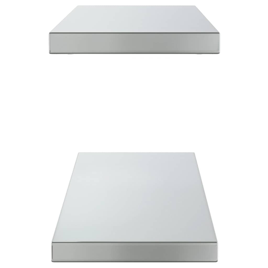 vidaXL Półki ścienne, 2 szt., 75x23,5 cm, srebrna stal nierdzewna