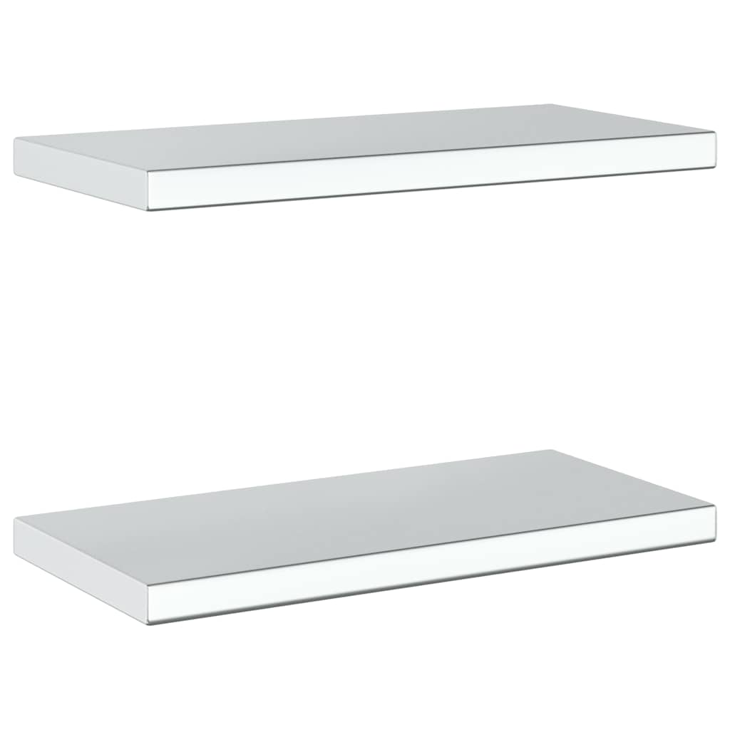 vidaXL Półki ścienne, 2 szt., 50x23,5 cm, srebrna stal nierdzewna