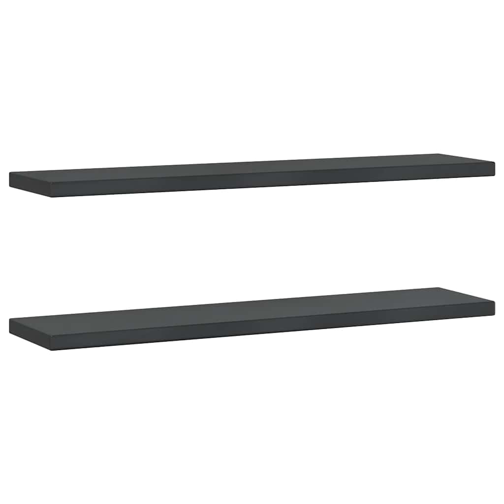 vidaXL Półki ścienne, 2 szt., 100x23,5 cm, czarna stal nierdzewna