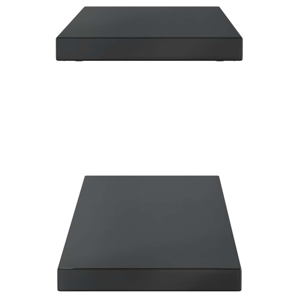 vidaXL Półki ścienne, 2 szt., 100x23,5 cm, czarna stal nierdzewna