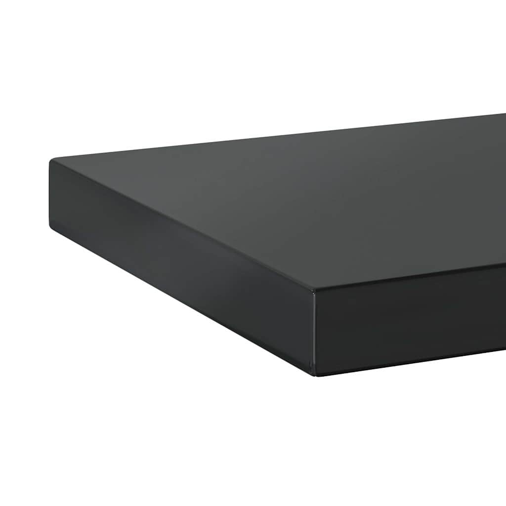vidaXL Półki ścienne, 2 szt., 100x23,5 cm, czarna stal nierdzewna