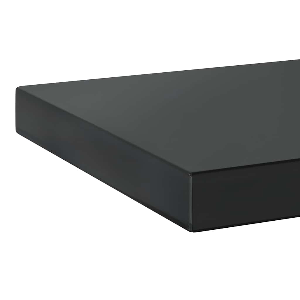 vidaXL Półki ścienne, 2 szt., 75x23,5 cm, czarna stal nierdzewna