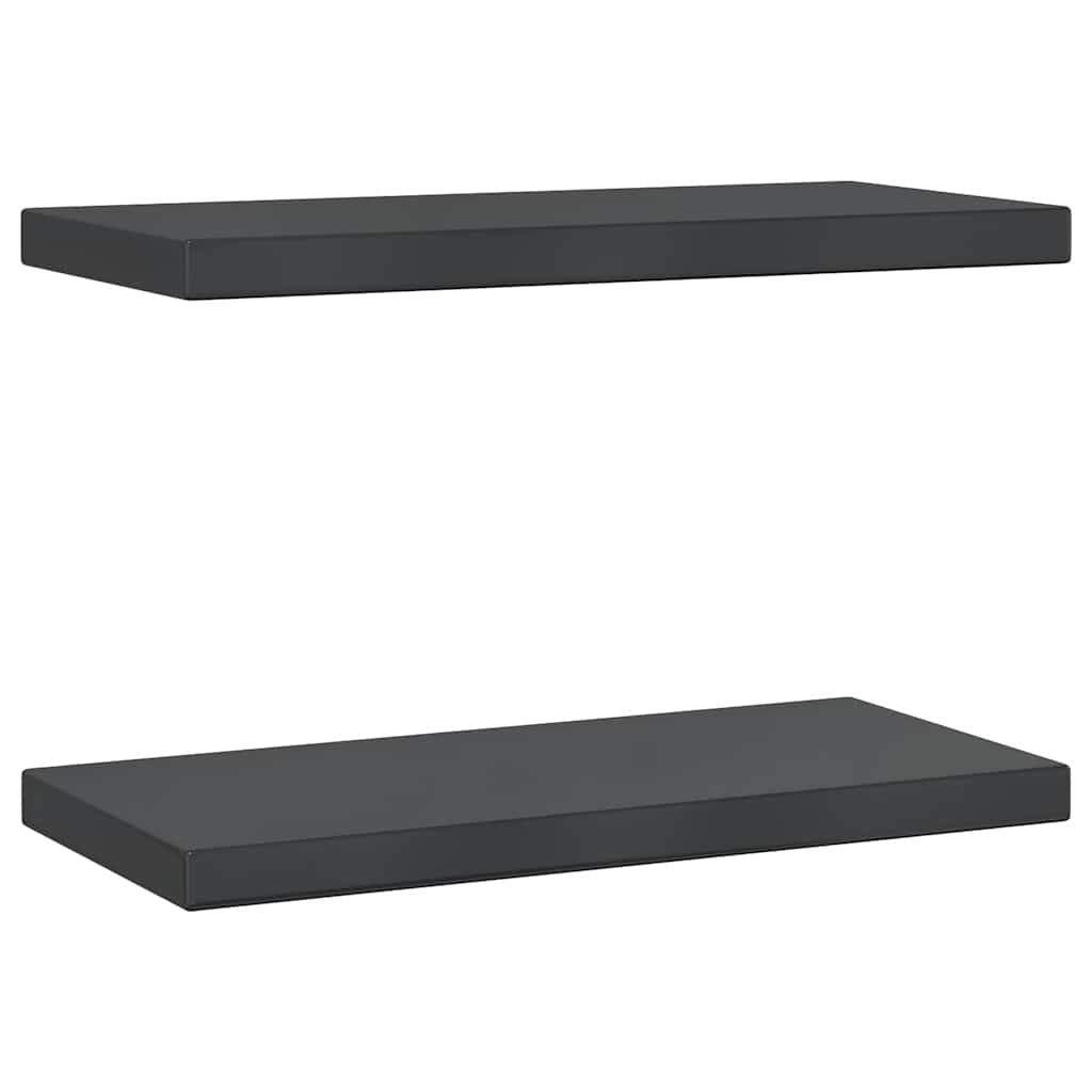 vidaXL Półki ścienne, 2 szt., 50x23,5 cm, czarna stal nierdzewna