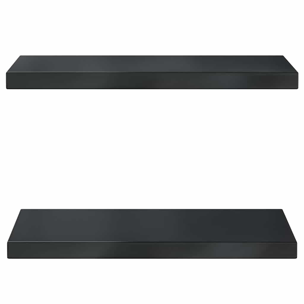 vidaXL Półki ścienne, 2 szt., 50x23,5 cm, czarna stal nierdzewna