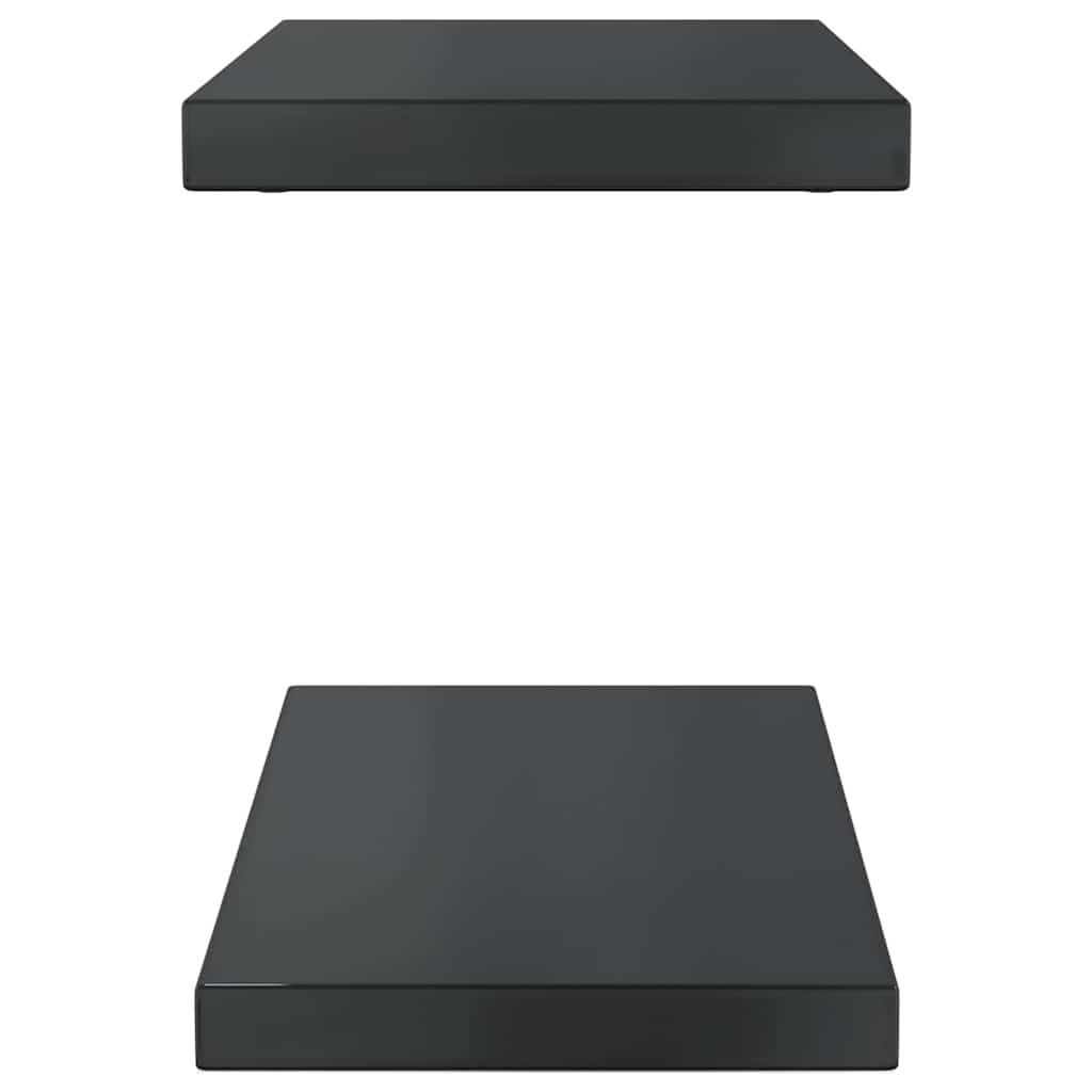 vidaXL Półki ścienne, 2 szt., 50x23,5 cm, czarna stal nierdzewna