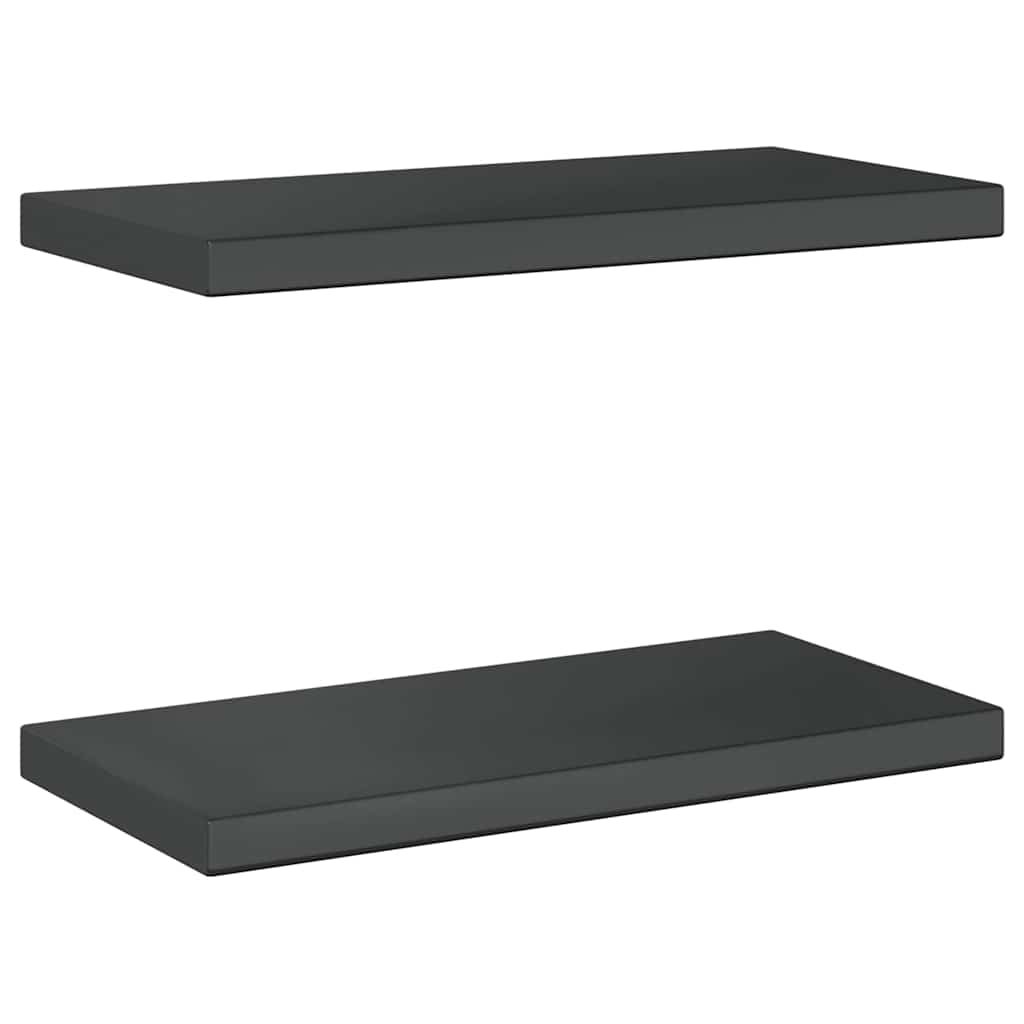 vidaXL Półki ścienne, 2 szt., 50x23,5 cm, czarna stal nierdzewna