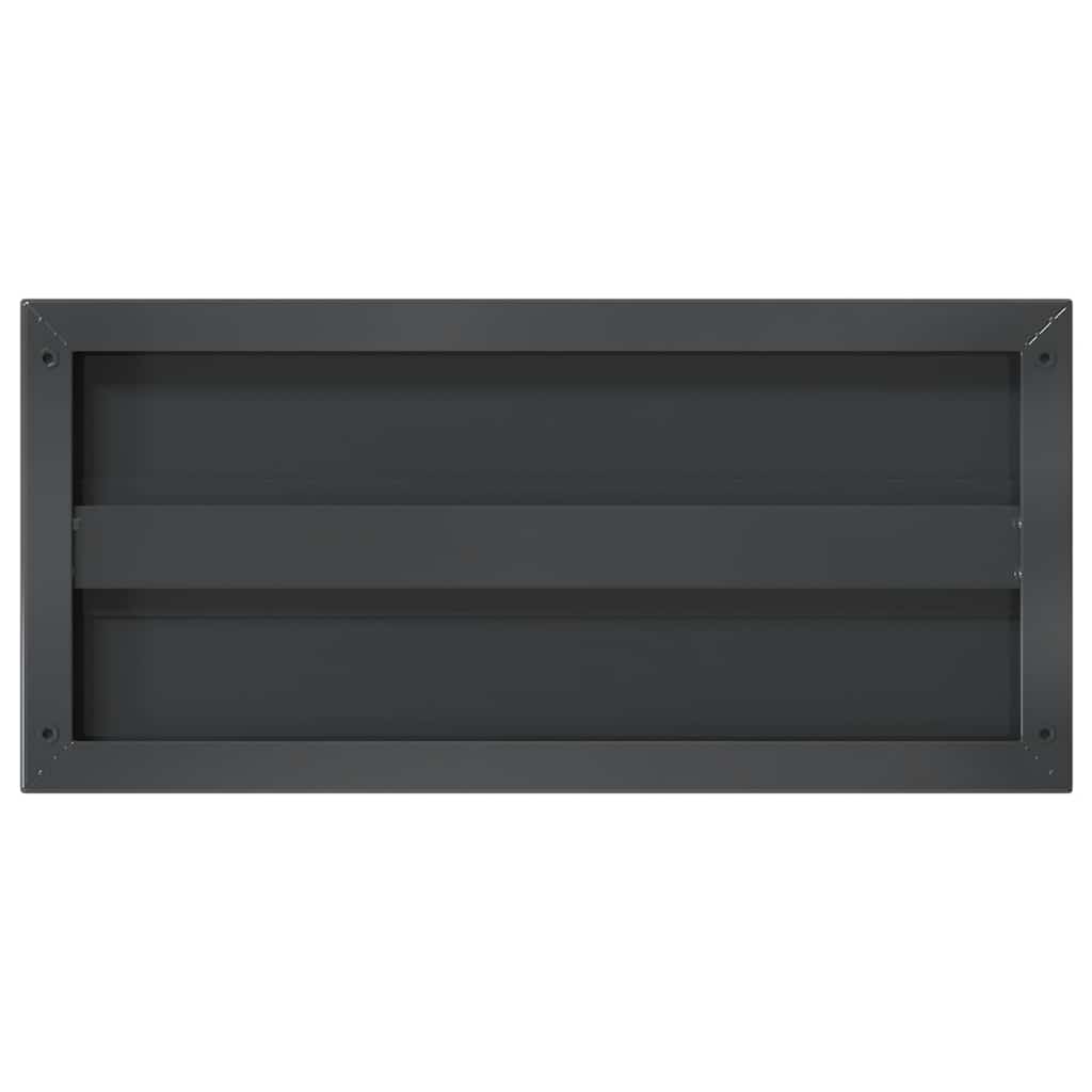 vidaXL Półki ścienne, 2 szt., 50x23,5 cm, czarna stal nierdzewna