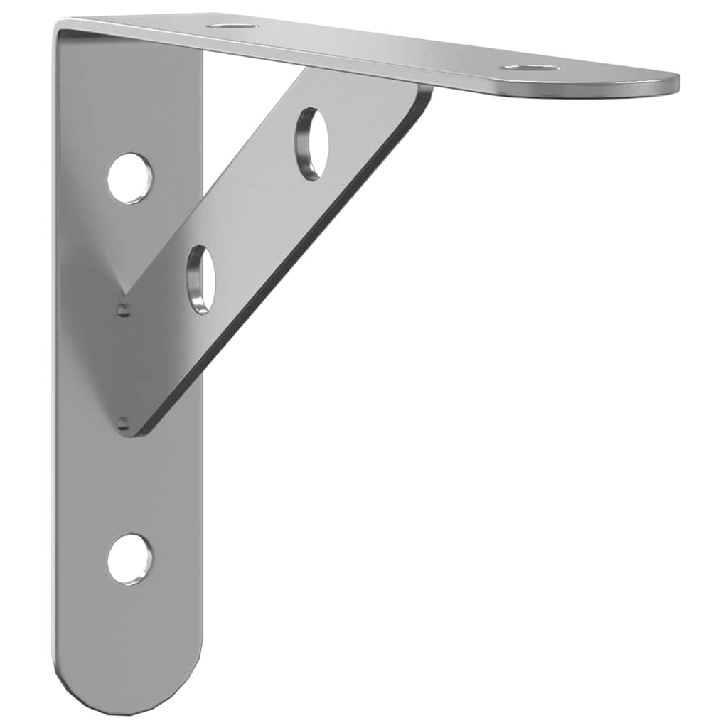 vidaXL Wsporniki do półek, 4 szt., 15x2,5x11,5 cm, srebrna stal