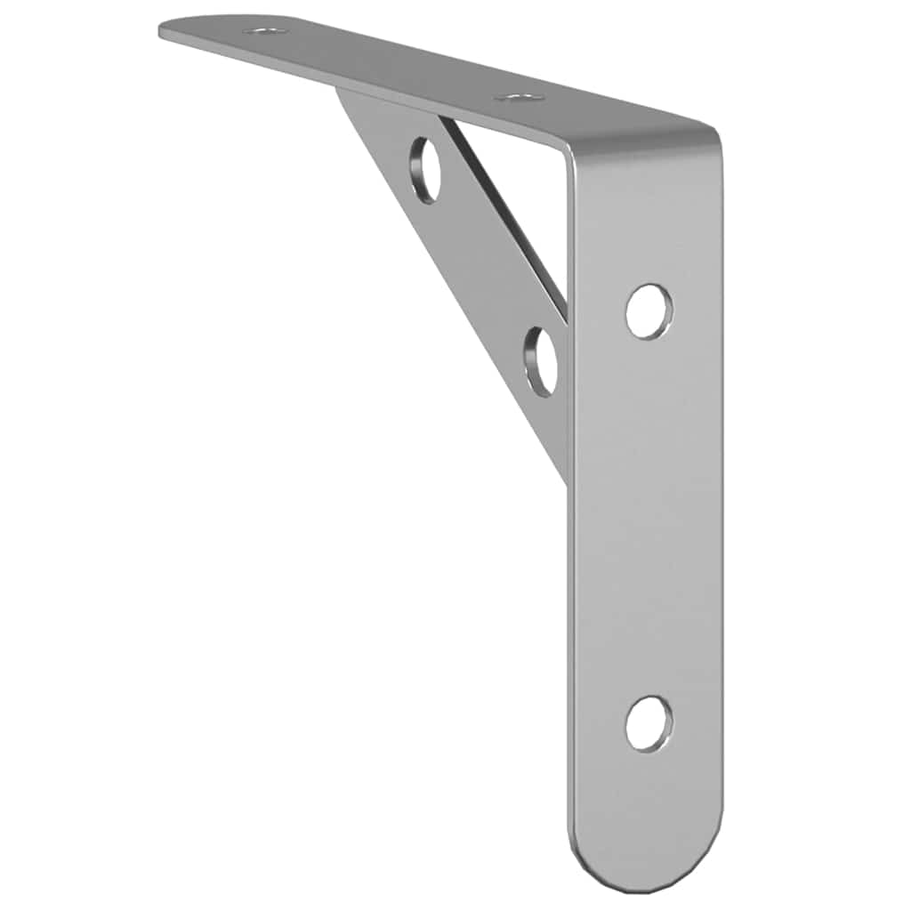 vidaXL Wsporniki do półek, 4 szt., 15x2,5x11,5 cm, srebrna stal