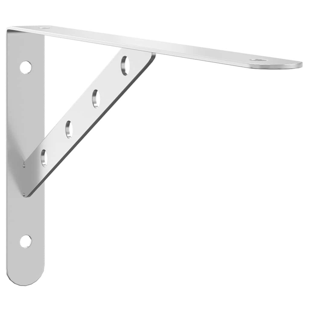 vidaXL Wsporniki do półek, 4 szt., 30x2,5x15,5 cm, srebrna stal