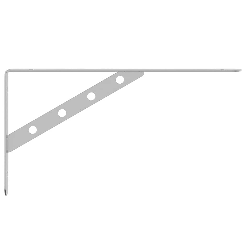 vidaXL Wsporniki do półek, 4 szt., 30x2,5x15,5 cm, srebrna stal