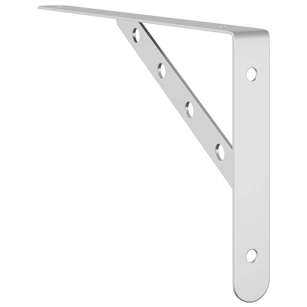 vidaXL Wsporniki do półek, 4 szt., 30x2,5x15,5 cm, srebrna stal