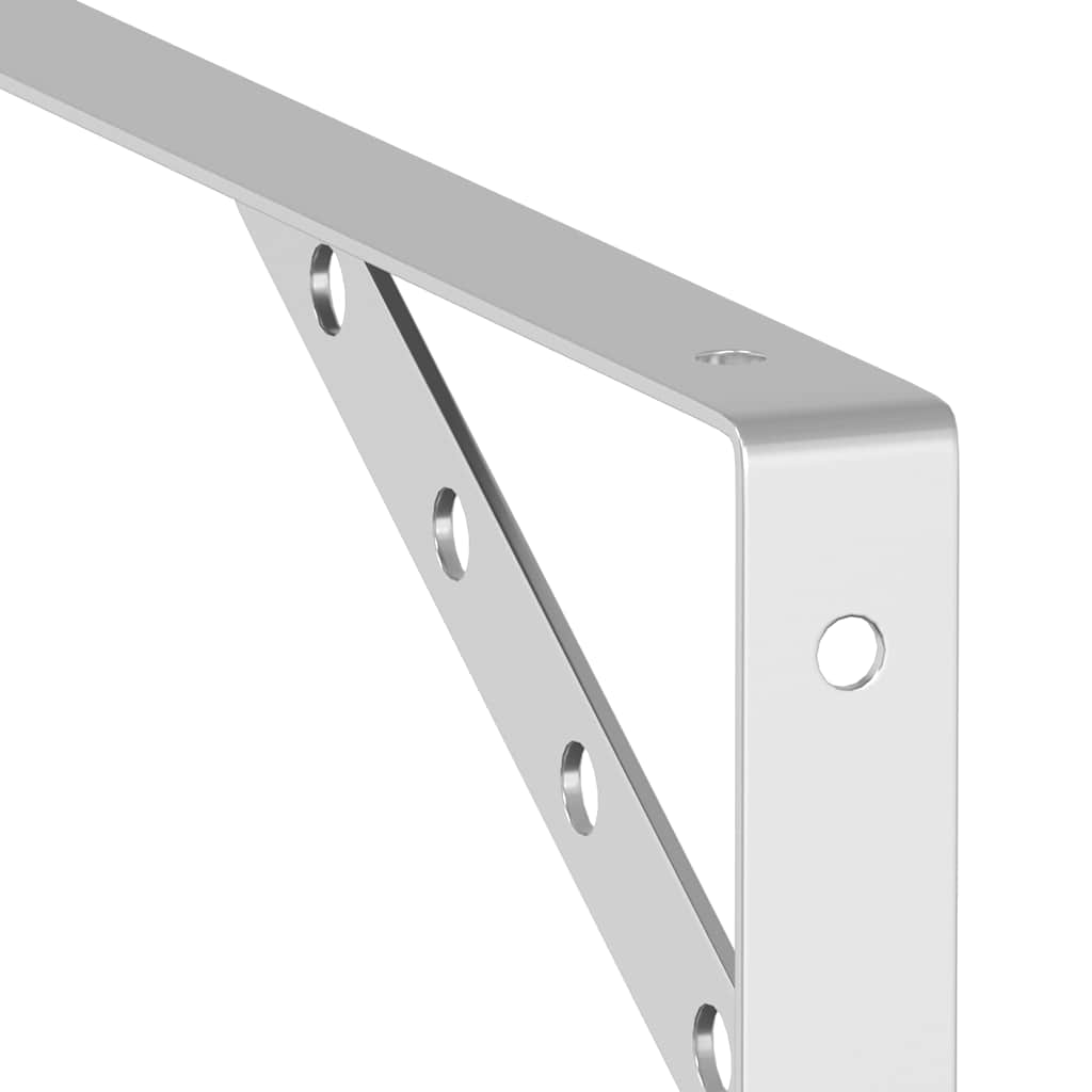vidaXL Wsporniki do półek, 4 szt., 30x2,5x15,5 cm, srebrna stal