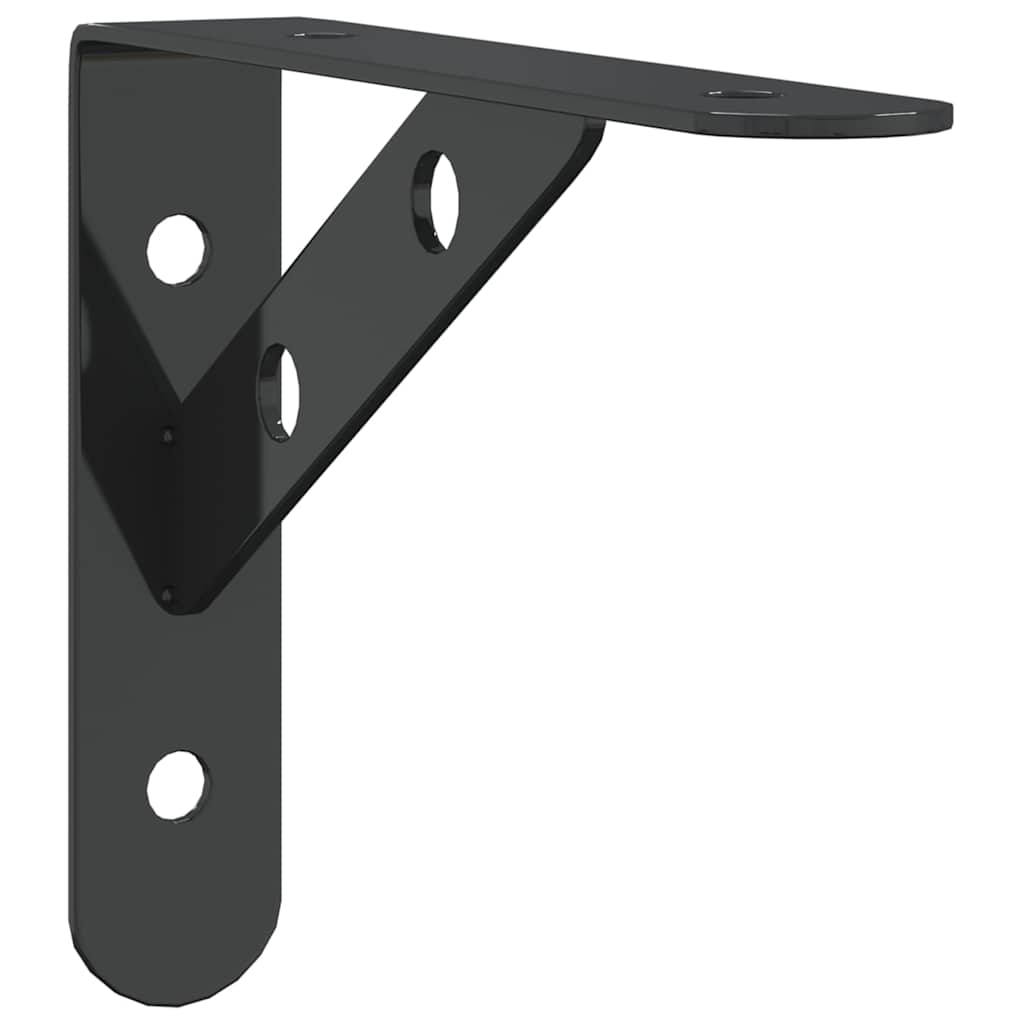 vidaXL Wsporniki do półek, 4 szt., 15x2,5x11,5 cm, czarna stal