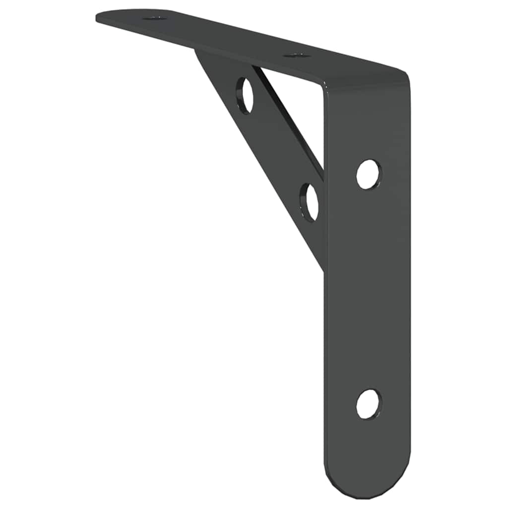 vidaXL Wsporniki do półek, 4 szt., 15x2,5x11,5 cm, czarna stal