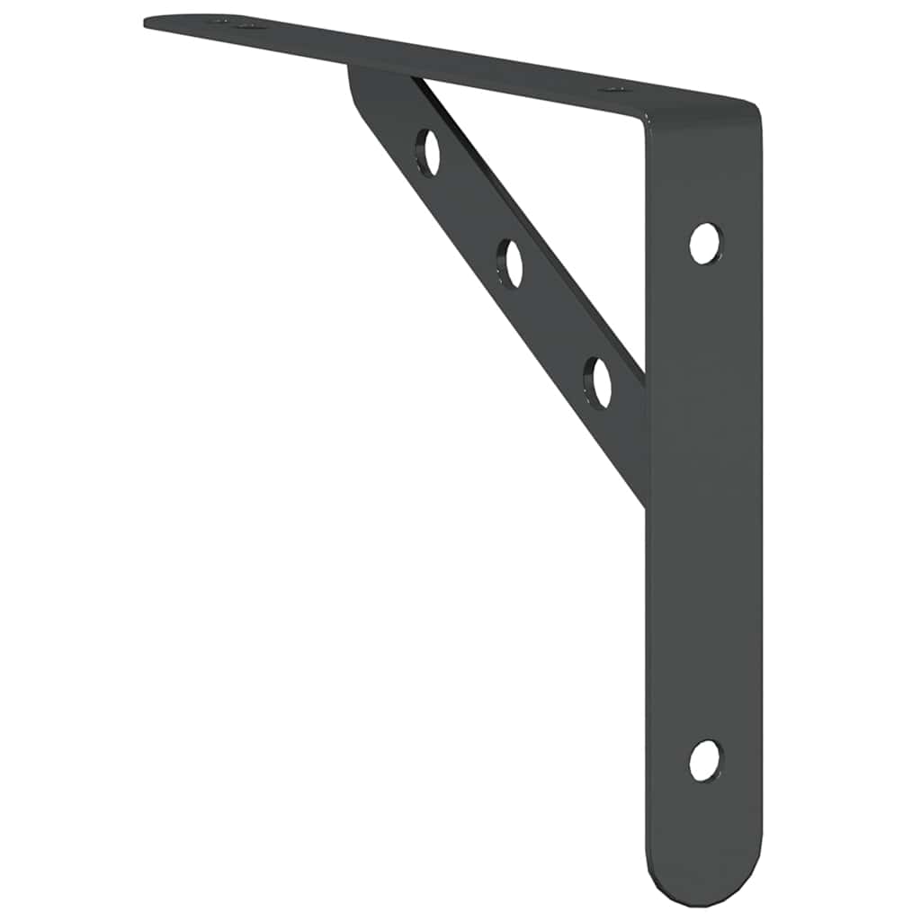vidaXL Wsporniki do półek, 4 szt., 23,5x2,5x15,5 cm, czarna stal