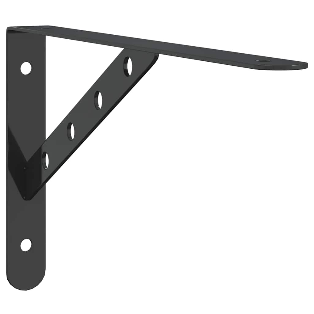 vidaXL Wsporniki do półek, 4 szt., 30x2,5x15,5 cm, czarna stal