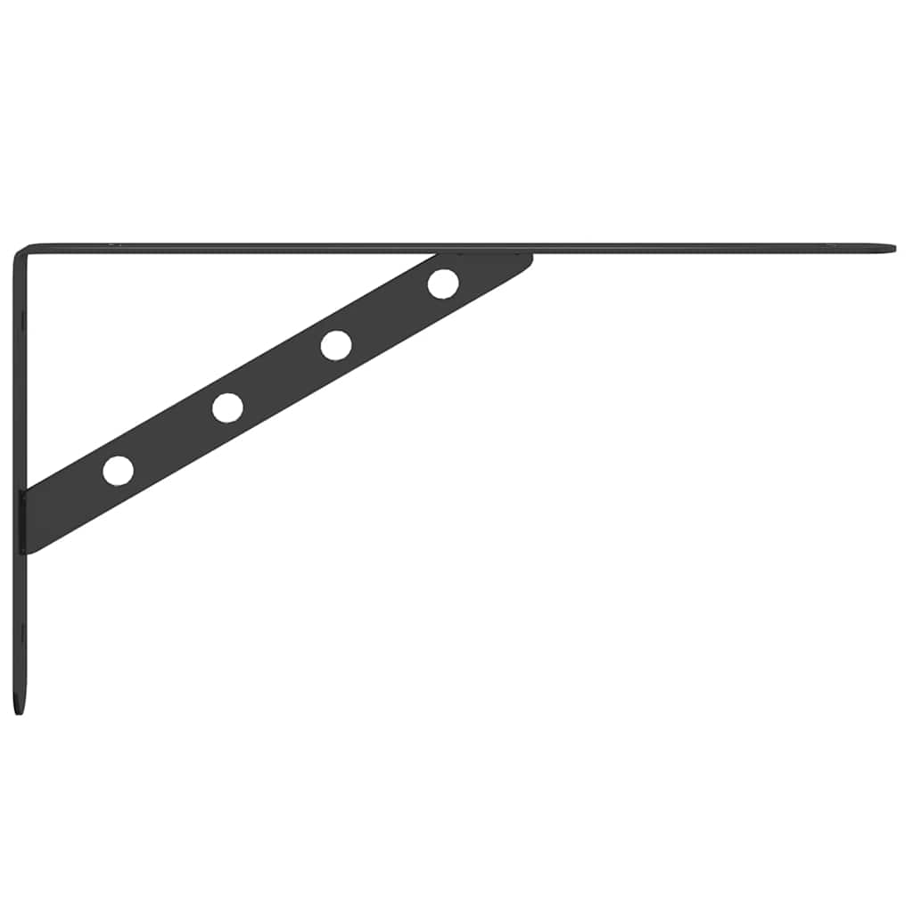 vidaXL Wsporniki do półek, 4 szt., 30x2,5x15,5 cm, czarna stal