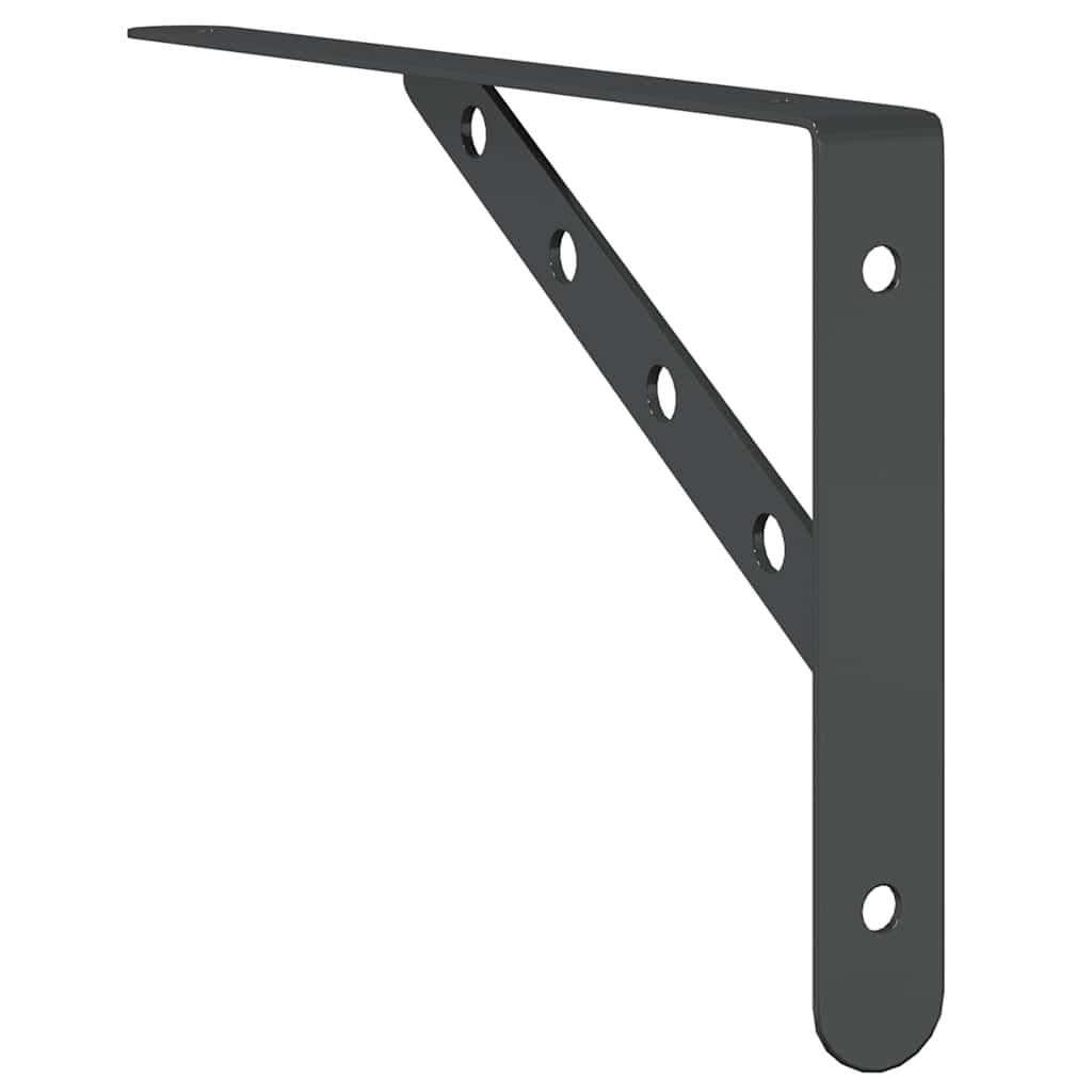 vidaXL Wsporniki do półek, 4 szt., 30x2,5x15,5 cm, czarna stal