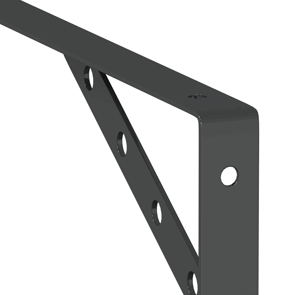 vidaXL Wsporniki do półek, 4 szt., 30x2,5x15,5 cm, czarna stal