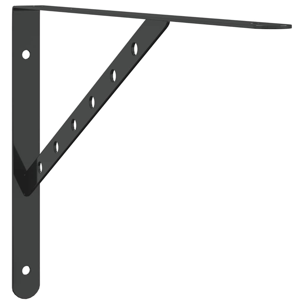 vidaXL Wsporniki do półek, 4 szt., 40x2,5x25 cm, czarna stal