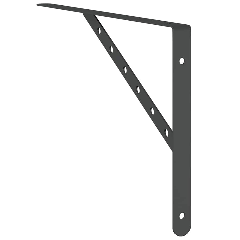 vidaXL Wsporniki do półek, 4 szt., 40x2,5x25 cm, czarna stal