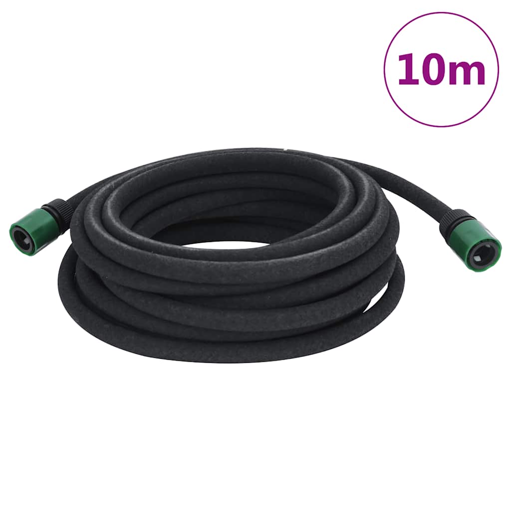 vidaXL Ogrodowy wąż kroplujący, czarny, 0,6", 10 m, guma