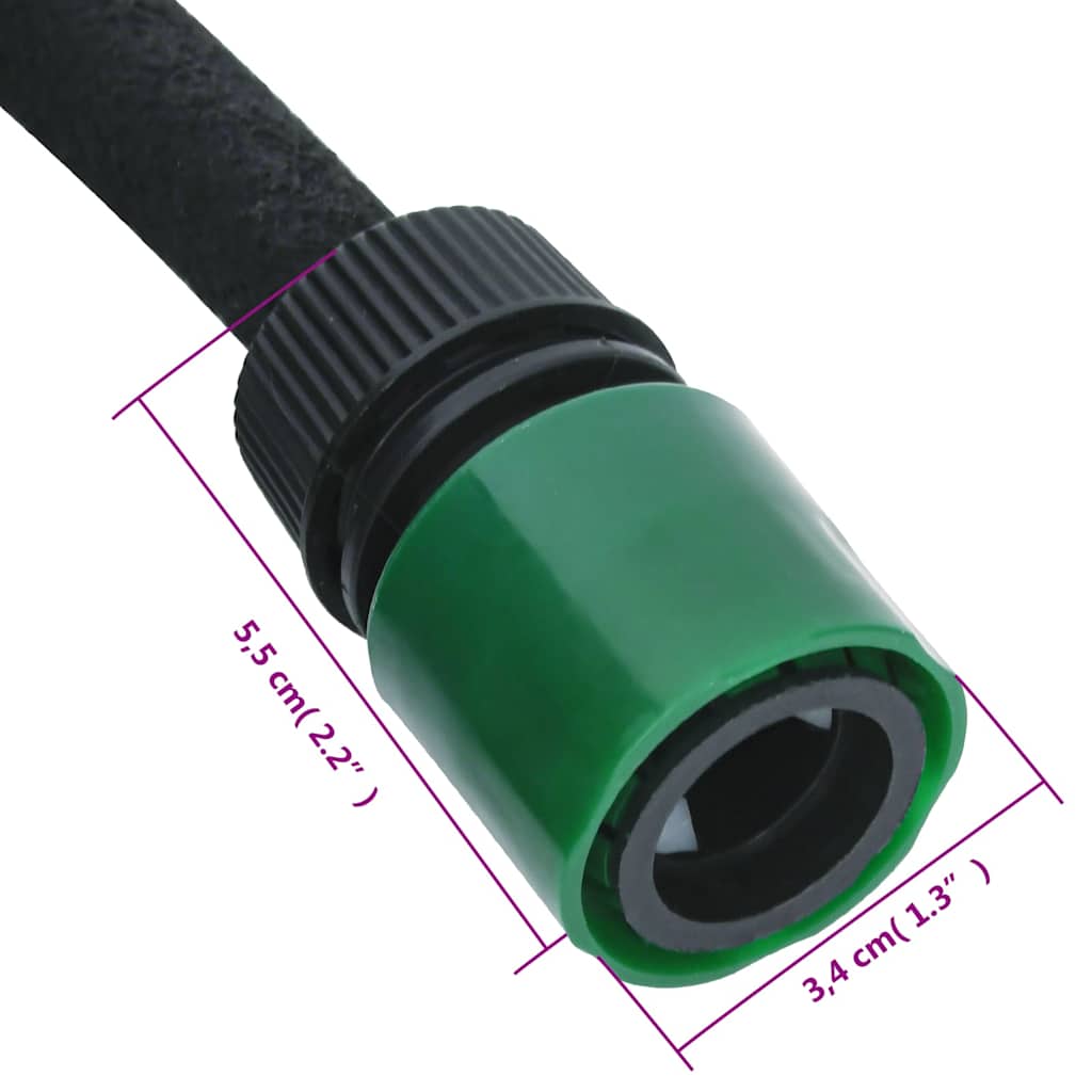 vidaXL Ogrodowy wąż kroplujący, czarny, 0,6", 10 m, guma
