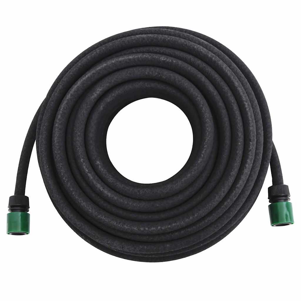 vidaXL Ogrodowy wąż kroplujący, czarny, 0,6", 25 m, guma