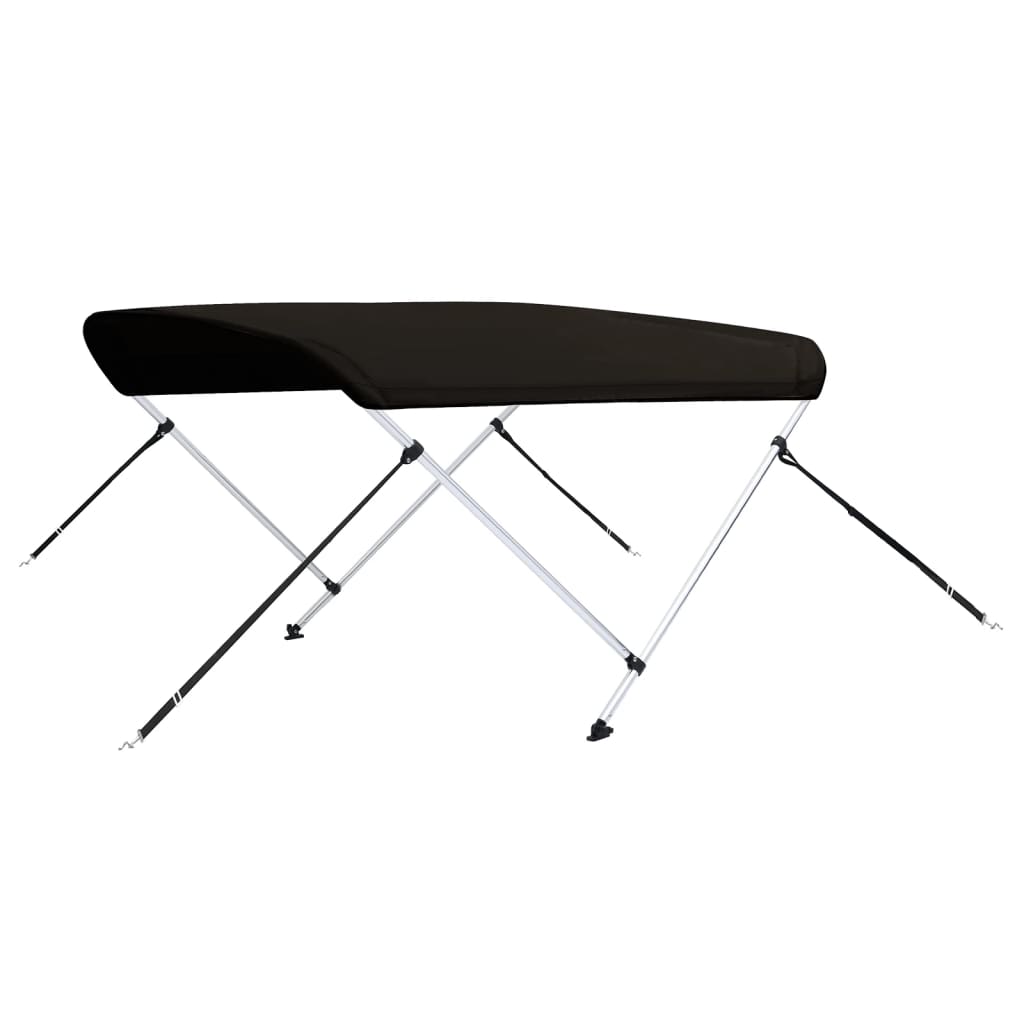 vidaXL Daszek bimini do łodzi, 2 pałąki, czarny, 150x120x110 cm