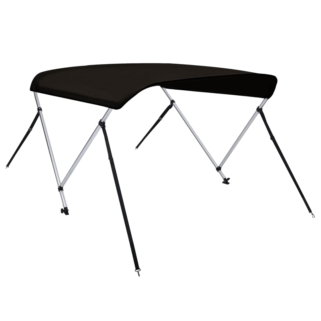 vidaXL Daszek bimini do łodzi, 2 pałąki, czarny, 180x130x110 cm