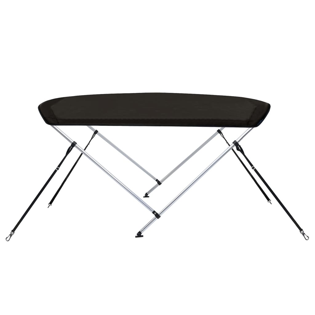vidaXL Daszek bimini do łodzi, 2 pałąki, czarny, 180x130x110 cm