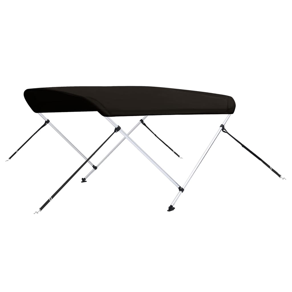 vidaXL Daszek bimini do łodzi, 2 pałąki, czarny, 180x130x110 cm