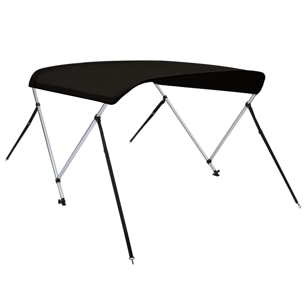 vidaXL Daszek bimini do łodzi, 2 pałąki, czarny, 180x150x110 cm